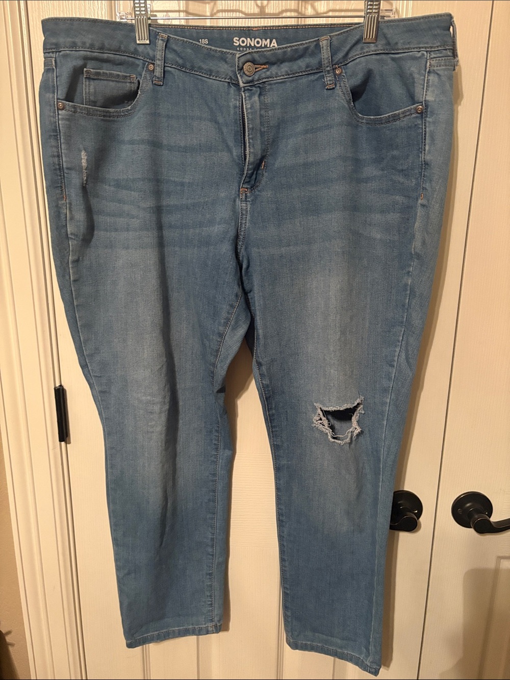 SONOMA Light Blue Distressed Straight-Leg Jeans